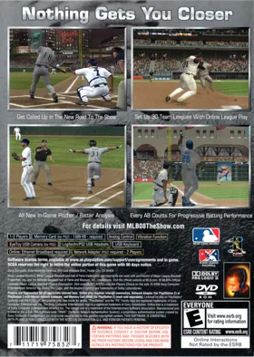 MLB 08 - The Show box cover back